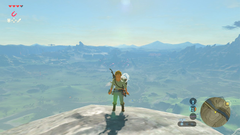 My (very cold) Link after climbing his first big mountain in Breath of the Wild. There wasn’t anything up there but the view alone was worth it.